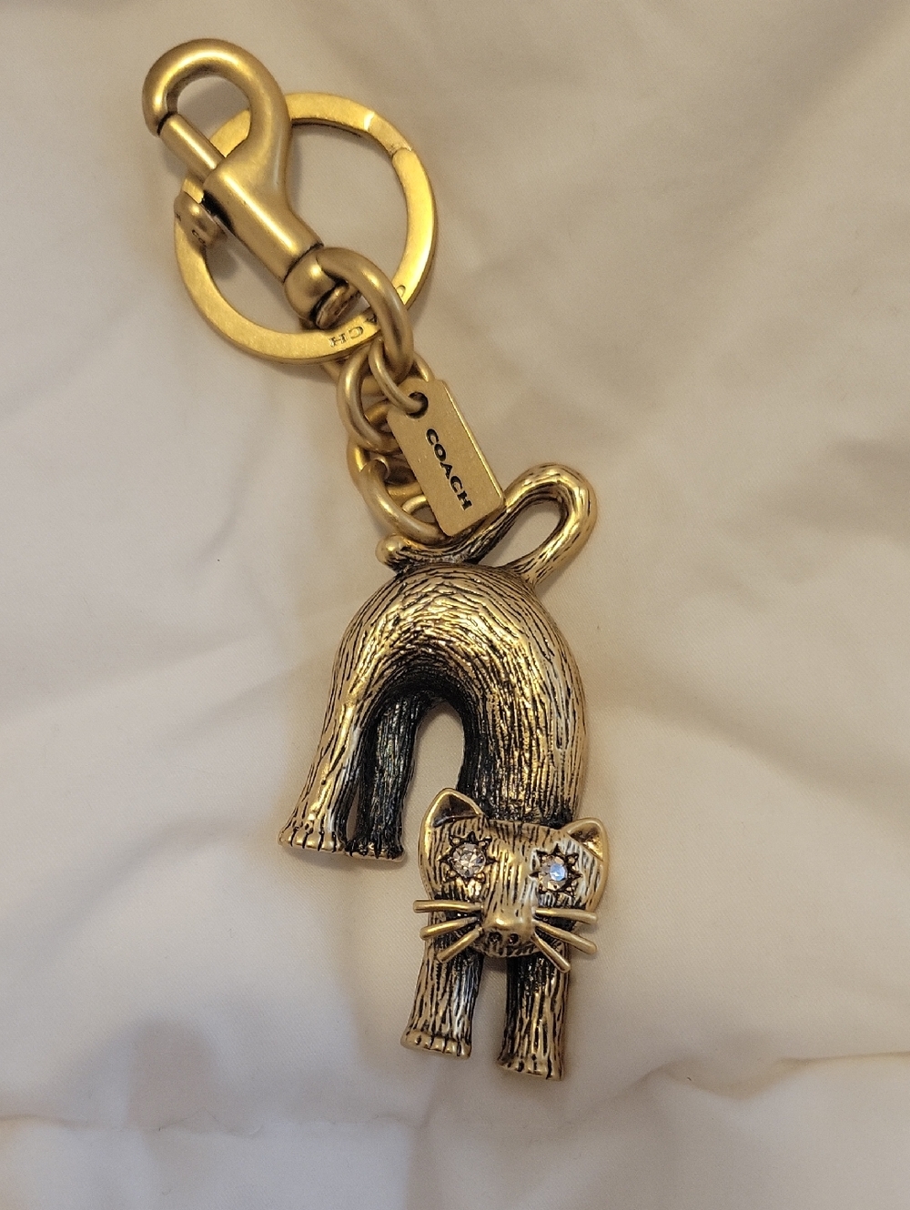 NWOT Coach Cat Charm Keychain - Picture 3 of 8
